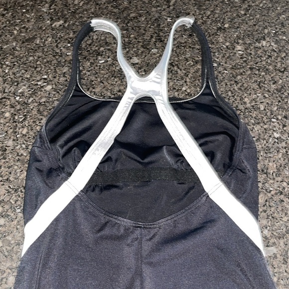 Lands’ End Black And Gray Racerback Swimsuit - Picture 3 of 5